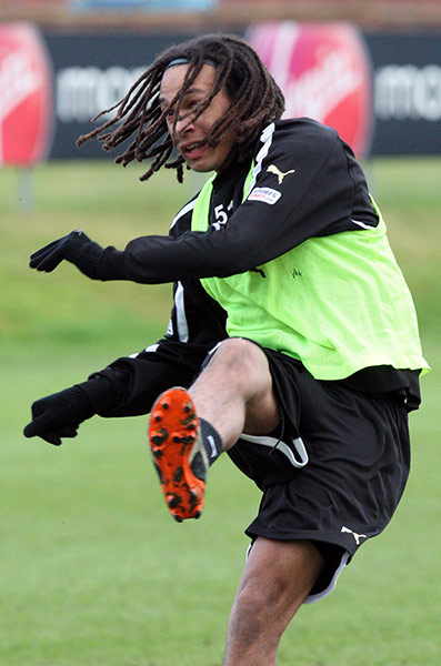 deadline day 2: New signing Kevin Mbabu during a Newcastle United training session