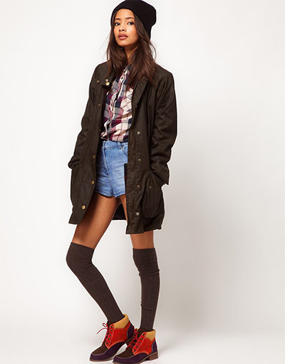 Rain coats: Cooper & Stollbrand Oversized Check Lined Wax Jacket