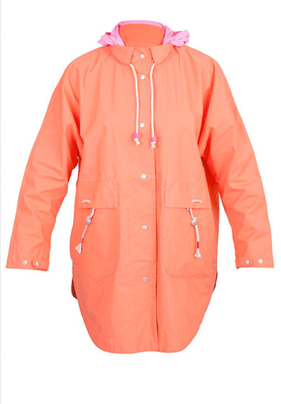 Rain coats: Folk women's poncho Kagool in lobster