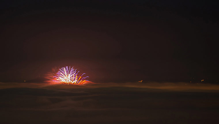 20 Photos: Fireworks rising above clouds during New Year's celebrations in Ljubljana