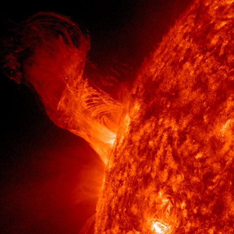 24 Hours: This NASA image shows a solar eruption as it rose up from the sun