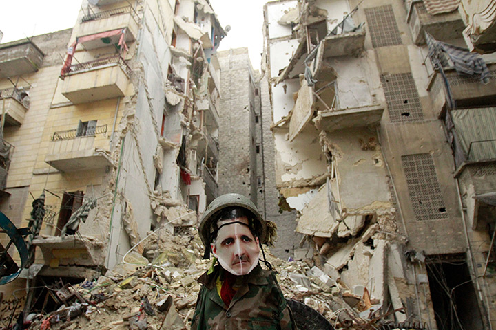 24 hours: Aleppo, Syria: A dummy dressed in army fatigues