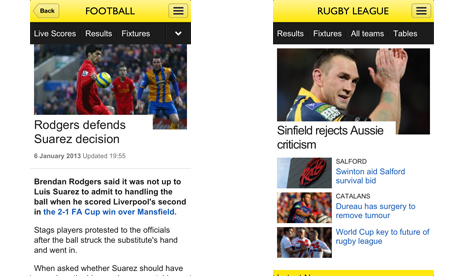 BBC Sport iPhone app