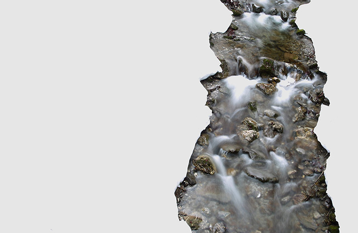 24 hours: Oberstdorf, Germany: A mountain stream runs through snow