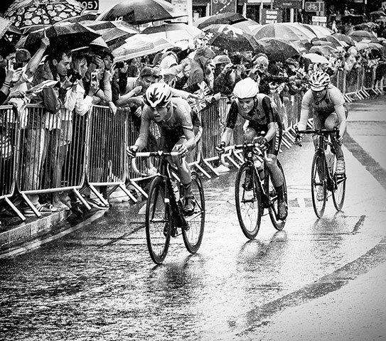 Your Pictures: stamina: The medal winners of the Womens Olympic Road Race in the torrential rain 