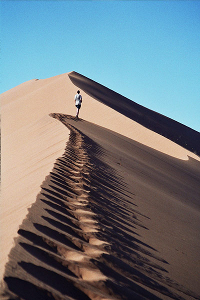 Your Pictures: stamina: Dan climbing Dune 45 in the Namib Desert at dawn