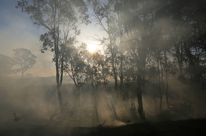 Australia heatwave: A grass fire outside of Gunning in New South Wales