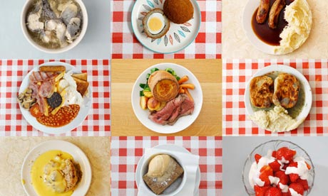 A montage of British foods