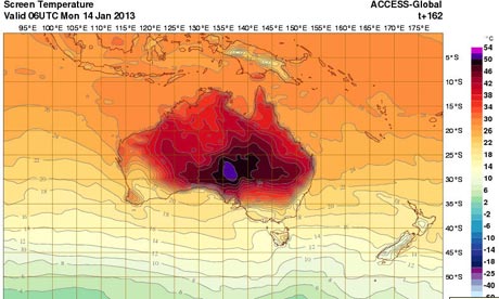 Australian Bureau of Metereology temperature map