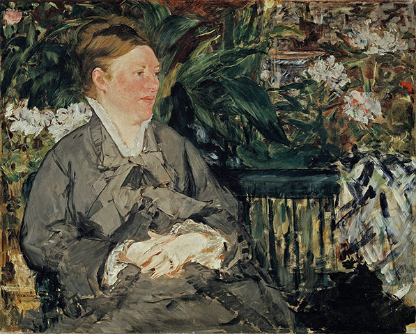 Manet: Mme Manet i vinterhagen