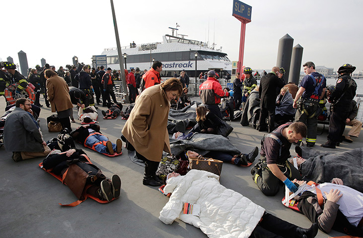 Seastreak ferry: Victims of the Seastreak Wall Street ferry accident are aided