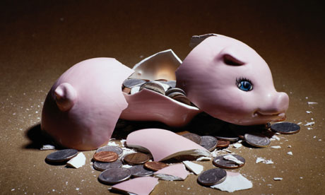 Broken piggy bank