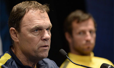 Holger Osieck gives a press conference