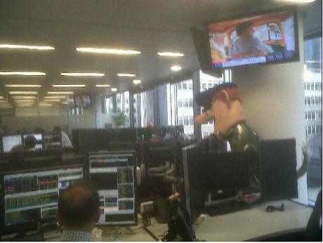 Peel Hunt trading floor, on Royal Mail float day