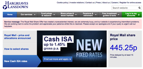 Hargreaves Lansdown website