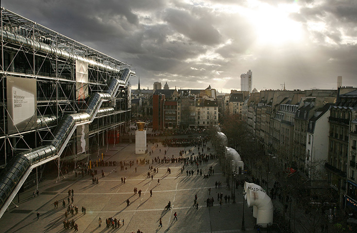 looking back: The Georges Pompidou Centre in Paris, France