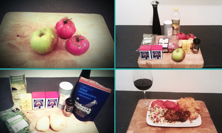 Pork loin with crispy potato rosti, fresh apple, chilli and tarragon chutney and fried tomatoes