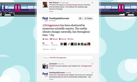 First Capital Connect's offending tweet – before it was deleted