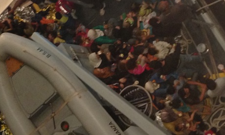 Syrian refugee coastguard rescue Italy