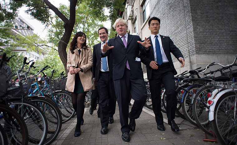 Boris in China: Mayor of London Boris Johnson and Chancellor of the Exchequer George Osborn