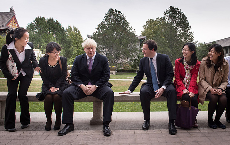 Boris in China: Mayor of London Boris Johnson and Chancellor of the Exchequer George Osborn