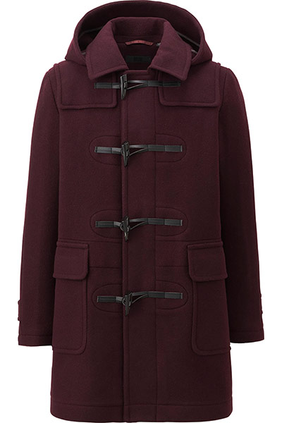 coats - weekend fashion: burgundy duffle coat by Uniqlo