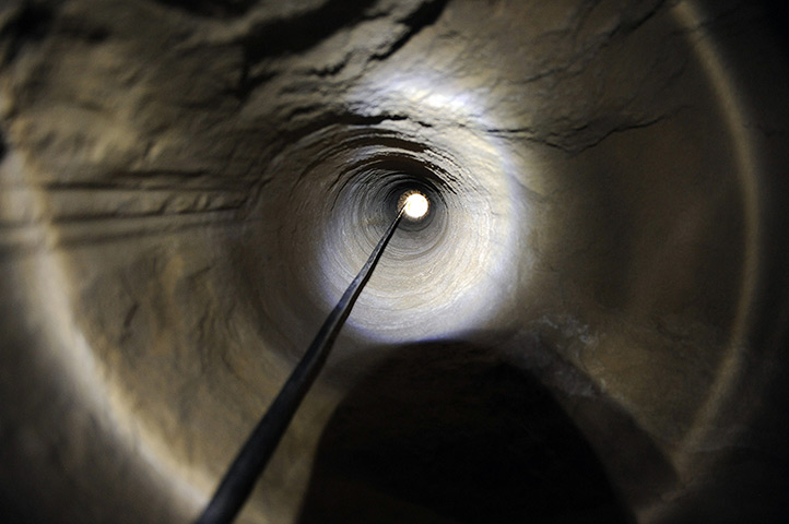 Gaza tunnels: A view of a ventilation shaft along a tunnel allegedly dug by Palestinians 