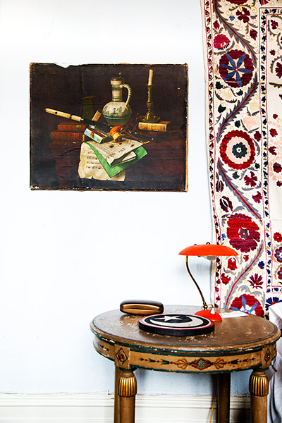 homes - full colour: interior of house with brown chair