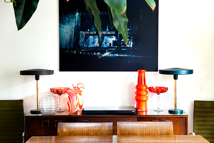 homes - full colour: interior of house with lamps and wooden furniture