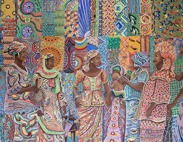 African Art Auction: Virginia Ryan, Les Femmes De Gagne A La Rue Du Commerce 1, 2012