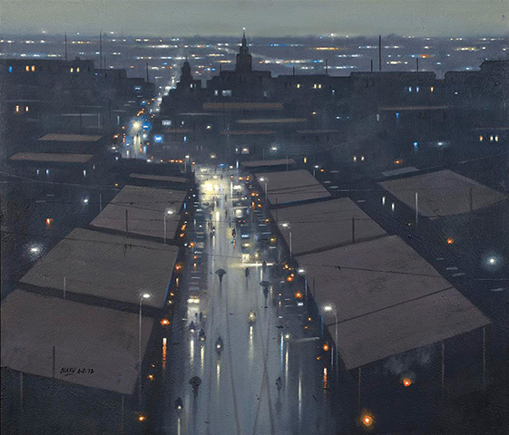 African Art Auction: Abiodun Olaku, (B. Nigeria, 1958)Life Goes On (Lagos), 2012Signed (on fa