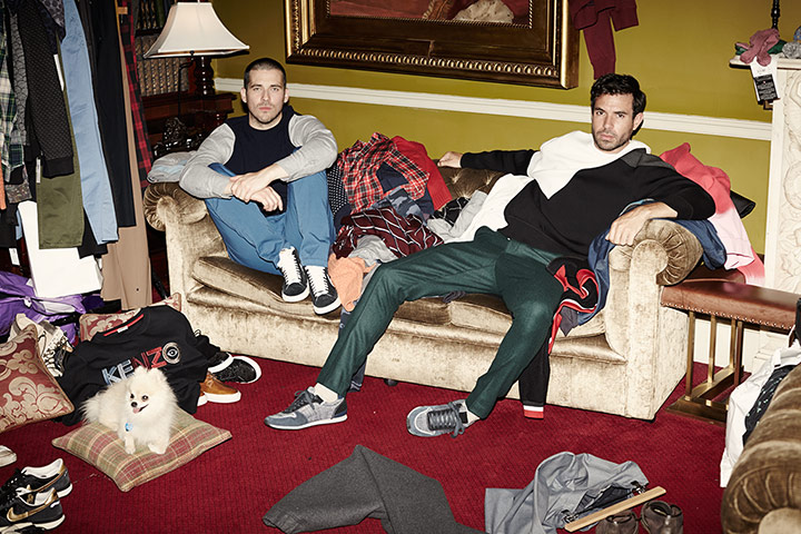 Downton Abbey - Weekend: Rob James-Collier and Tom Cullen surrounded by clothes