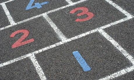 Numbers on a hopscotch grid