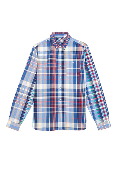 Shirts - Weekend Fashion: mens' red and blue plaid check shirt