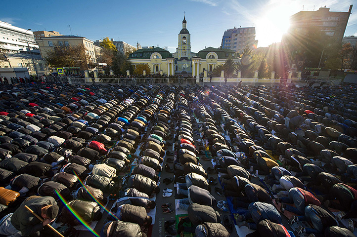 Eid al-Adha: Kyrgyz Muslims pray on the first day of the Kurban Bayram celebrations in M