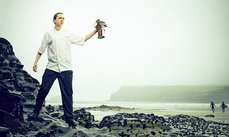 Georgina Dent photographed by Phil Fisk for Observer Food Monthly on Polzeath Beach, Cornwall 