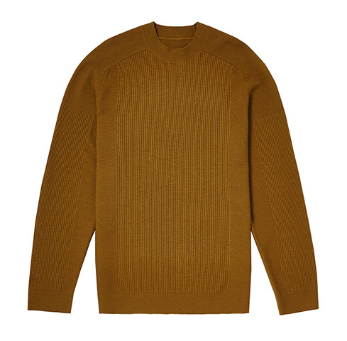 jumpers - weekend fashion: Ribbed brown woollen jumper