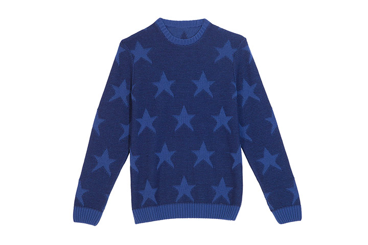 jumpers - weekend fashion: Blue Jumper with Stars