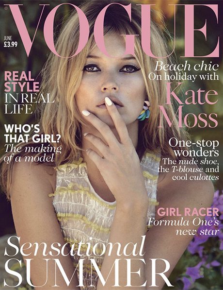 Kate Moss on the cover of Vogue June 2013.