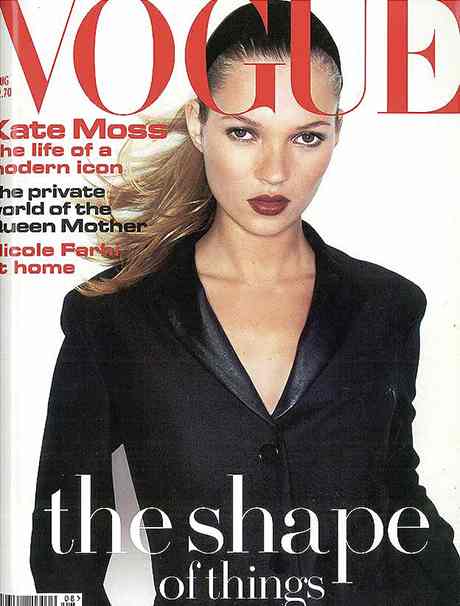 Kate Moss on the cover of Vogue August 1994.