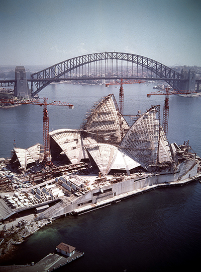 Opera House: Construction of the Sydney Opera House in 1966