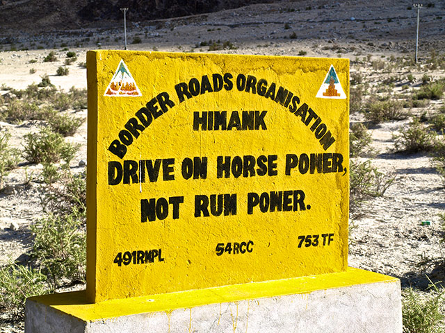 India road signs: Drive on horse power