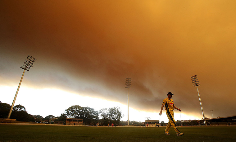 Australia fires: Play during the Ryobi Cup cricket match between the South Australian Redbac