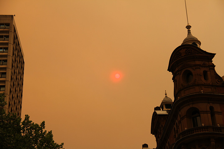 Australia fires: The sun appears bright red above Sydney 