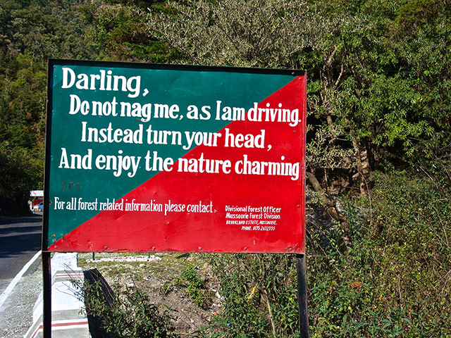 India road signs: Darling, Do not nag me
