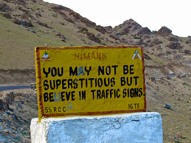 India road signs: You may not be superstitious