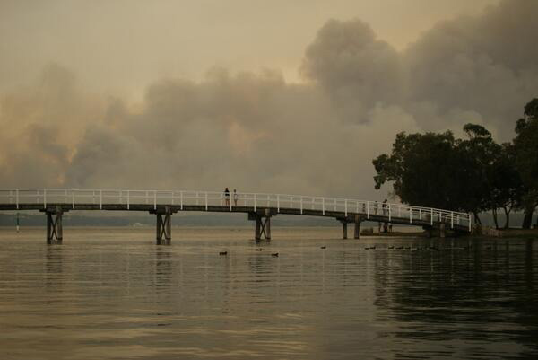 Bush fires witness: Looking North toward Lake Munmorah