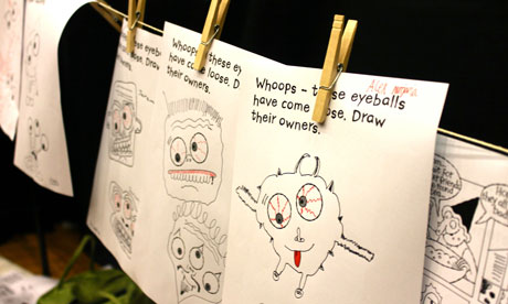 Education Centre big draw Comic strip mosters with Sally Kindberg