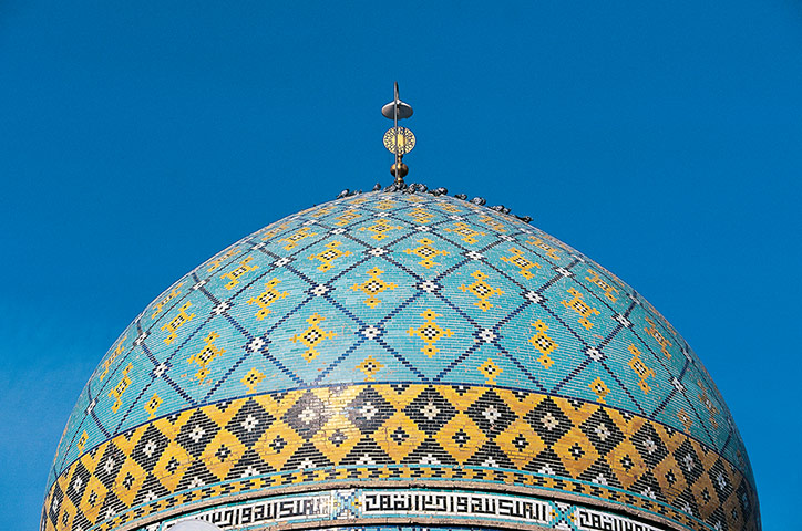 Iran Tourism Push: Dome of the mosque, in Hamadan, Iran
