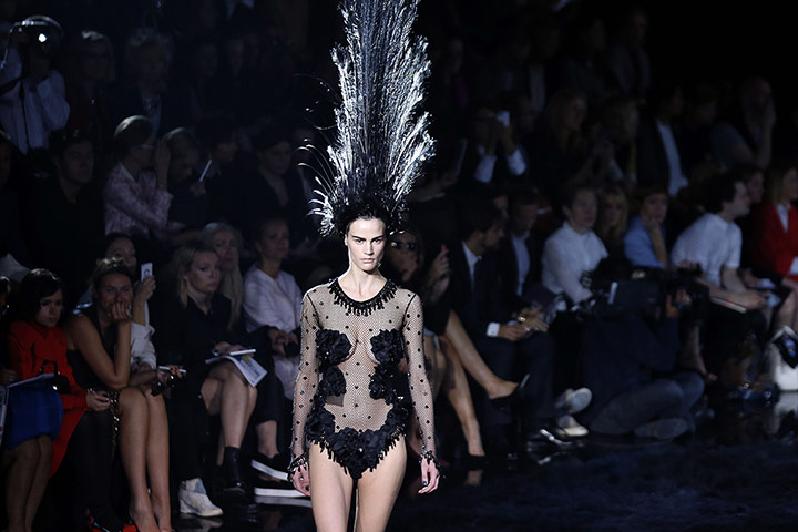 Marc Jacobs: A model presents a creation for Louis Vu